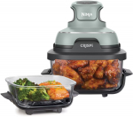 Ninja CRISPi 4-in-1 tragbare Glas-Hei&szlig;luftfritteuse "Salbei" (Graygr&uuml;n/transparent, 1.700 Watt, 2 K&ouml;rbe 1,4 und 3,8 Liter) | FN101EUSG | 622356317634