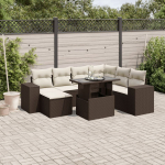 vidaXL 8-osaline aiam&ouml;&ouml;bli komplekt patjadega, Brown | 3269333 | 8721102424663