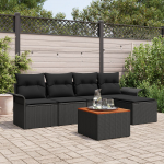 vidaXL 6-osaline aiam&ouml;&ouml;bli komplekt Black ja wood shade | 3347317 | 8721158974310