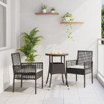 vidaXL 3-osaline aiam&ouml;&ouml;bli komplekt must pol&uuml;rotang | 3334951 | 8721158891716