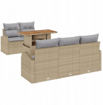 vidaXL 6-osaline aiam&ouml;&ouml;bli komplekt koos patjadega Beige pol&uuml;rotang Akaatsia | 3349524 | 8721158996381