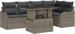Zestaw 6-częściowy Sof Ogrodowych z Poduszkami Gray Polirattan, Sofa ogrodowa 2-osobowa z miejscem do przechowywania i poduszkami Gray Polirattan | 3357202 | 8721288374059