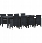 Zestaw do jadalni w ogrodzie 9 pcs Antracyt Rattan Polt Lumarko! | 3378735 VidaXL | 8721288626875