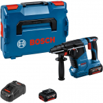 Bosch Powertools Akku-Bohrhammer GBH 18V-24 C Professional, 18Volt (blau/Black, 2x Li-Ionen Akku 5,0Ah, Bluetooth, in L-BOXX) | 0611923003 | 4053423235067