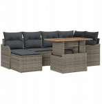 7-osaline aiam&ouml;&ouml;bli komplekt patjadega Grey Rattan Pol&uuml;ester Akaatsia, kaheinimese aiam&ouml;&ouml;bel patjadega Grey Rattan Pol&uuml;ester | 3349481 | 8721158995957