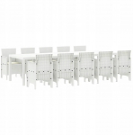 Zestaw do jadalni w ogrodzie z poduszką 11 pcs White Lumarko! | 3378766 VidaXL | 8721288627186