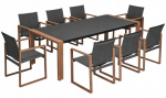 Zestaw Mebli Ogrodowych Jadalnianych DUISBURG dla 8 Os&oacute;b St&oacute;ł i 8 Foteli ANTRACYT / BRĄZOWY | M-MO-ZEO-DUI-ZEJ-SZA | 5900354145417