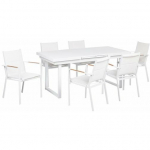 Beliani Zestaw ogrodowy dla 6 os&oacute;b VALCANETTO/BUSSETO Metal White | 510379 Bel | 4255664878021