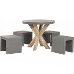 Aiatoolide komplekt &uuml;mmarguse lauaga, 4 tooli, hall OLBIA/TARANTO | 4251682266192 | 4251682266192