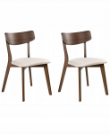 Beliani Komplekt 2 s&ouml;&ouml;gitoa tooli HOPE Puit Off-white / Dark Brown | 664847 Bel | 4069605046475