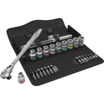 V&otilde;tmekomplekt Wera 8100 SC 11 Zyklop Metal-Knarrensatz, tolline, 1/2" (must/green, 28-osaline, t&auml;ismetallist p&ouml;&ouml;rdv&otilde;ti) | 05004081001 | 4013288173973