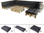 vidaXL Black Drewno sosnowe i poliester Duży Trwały Sofa na patio | 41518 | 8718475909026