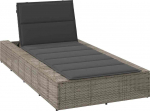 vidaXL Leżak z pływającą poduszką Gray polirattan | 4104204 | 8721158666505