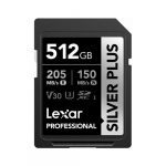 M&auml;lukaart Lexar Professional Silver Plus SDXC 512 GB Class 10 UHS-I/U3 V30 (LSDSIPL512G-BNNNG) | LSDSIPL512G-BNNNG | 843367134151