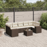 vidaXL 8-osaline aiam&ouml;&ouml;bli komplekt patjadega Brown | 3222342 | 8721012946941