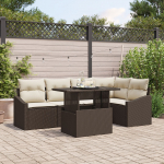 vidaXL Aiam&ouml;&ouml;bli komplekt 6-osaline Brown, rattan | 3357741 | 8721288379443