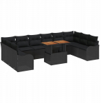 11-osaline aiam&ouml;&ouml;bli komplekt koos patjadega Black pol&uuml;rattan, 2-kohaline aiadiivan hoiukastiga ja patjadega Black pol&uuml;rattan | 3358249 | 8721288384522