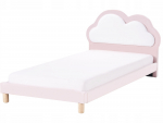 Beliani Ł&oacute;żko dziecięce Chmurka Welur MAZOU 90 x 200 cm Pink | 591923   Bel | 4069605007629