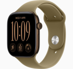 Nutikell Apple Watch Series 12 GPS + Cellular 46mm tumedast pronksist alumiiniumkorpus oliivrohelise spordirihmaga - M/L | MJGE4ZR/A | 195951232973
