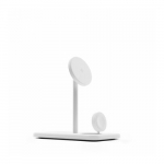 Twelve South HiRise 3 Deluxe (2024) - juhtmevaba Qi2 laadija kolmele seadmele, MagSafe &uuml;hilduv, valge | 811370025704 | 811370025704