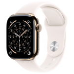 Apple Watch Series 11 GPS + Cellular 42mm Gold Titanium Geh&auml;use mit Sport Band (light blush) - M/L | MF8X4ZR/A | 195950629477