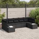 vidaXL 7-elementowy zestaw sof ogrodowych z poduszkami Black Rattan | 3347213 | 8721158967992