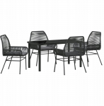 5-osaline aiam&ouml;&ouml;bli komplekt s&ouml;&ouml;gitoale must pol&uuml;rattan Lumarko! | 3380871 VidaXL | 8721288657916