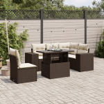 vidaXL 6-osaline aiam&ouml;&ouml;bli komplekt patjadega, Brown | 3269173 | 8721102423062