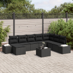 vidaXL 9-osaline aiam&ouml;&ouml;bli komplekt koos patjadega Beige pol&uuml;rotangist | 3347193 | 8721158967794