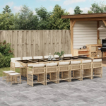 vidaXL 17-osaline aiam&ouml;&ouml;bli komplekt patjadega, beige, pol&uuml;rattan | 3211726 | 8721012301849