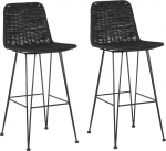 Beliani Zestaw 2 krzeseł barowych rattanowy Black CASSITA | 183221 | 4251682224468