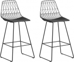 Beliani Zestaw 2 krzeseł barowych metalowy Black PRESTON | 92310 | 4260602372288