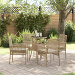vidaXL 5-osaline s&ouml;&ouml;gitoa m&ouml;&ouml;bli komplekt Beež rattan | 3334950 | 8721158891709