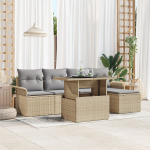 vidaXL 6-kohaline aiam&ouml;&ouml;bli komplekt patjadega Beige rattan | 3348266 | 8721158983800