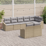 vidaXL 8-osaline aiam&ouml;&ouml;bli komplekt pol&uuml;rotangist koos patjadega Beige | 3355439 | 8721288357106