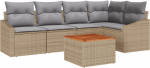 vidaXL 6-osaline aiam&ouml;&ouml;bli komplekt patjadega beež pol&uuml; rattan akatsia | 3356502 | 8721288367730