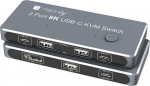 L&uuml;liti Techly TECHLY KVM USB-C l&uuml;liti 8K DisplayPort 1.4 2xUSB-C 3xUSB 2.0 (365528) - 46280610 | IDATA KVM-DPC8K | 8059018365528