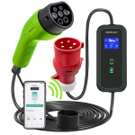 Mobilna ładowarka do samochodu elektrycznego EV z regulacją 2w1  Typ2 | 7kW | 230V | CEE 3 PIN | WiFi | LCD | Przenosna | Wallbox | 5m | 52477 | 5901878524771