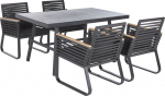 Shumee Metallist aiam&ouml;&ouml;bli komplekt laud ja 4 tooli Black CANETTO | 268390 | 4251682264129