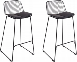 Beliani Zestaw 2 krzeseł barowych Black PENSACOLA | 460826 Bel | 4255664864345