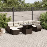 vidaXL 8-osaline aiam&ouml;&ouml;bli komplekt patjadega Brown | 3268693 | 8721102418266