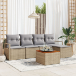 6-osaline aiam&ouml;&ouml;bli komplekt vidaXL koos patjadega Beige pol&uuml;rotang Akaatsia, 2-kohaline aiam&ouml;&ouml;bel vidaXL koos patjadega Beige pol&uuml;rotang | 3347693 | 8721158978073