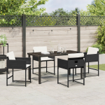 vidaXL 5-osaline s&ouml;&ouml;gitoakomplekt patjadega, must PE rattan | 3380005 | 8721288649256