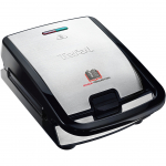 Tefal SW854D Waffeleisen Snack Collection 700W 4 Platten Black/Edelstahl | SW854D | 3045386371204