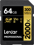 Lexar SDXC 64GB Professional 2000x UHS-II U3 ( 260/300 MB/s ) | LSD2000064G-BNNNG | 843367120857