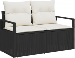 vidaXL Zestaw Sofy Ogrodowej 7 Części z Poduszkami Black Polirattan | 3346267 | 8721158958532