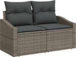 vidaXL Zestaw sof ogrodowych 4 częściowy z poduszkami szary poly rattan | 3359248 | 8721288394514
