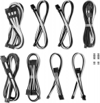 CableMod C-Series Pro ModMesh kaablikomplekt 12V-2x6 12VHPWR Dual StealthSense Corsair RMi, RMx (Black Label) jaoks - Black/White | CM-PCSR-16X2KIT-NKKW-R-SS | 703670116384