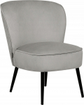 Beliani Fotel welurowy szary VOSS | 423971 Bel | 4255664843432