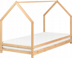 Beliani Ł&oacute;żko dziecięce domek drewniane 90 x 200 cm jasne APPY | 467377 Bel | 4255664868060